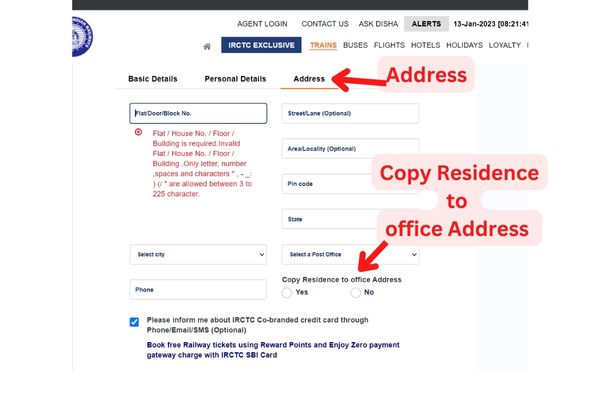 Address details