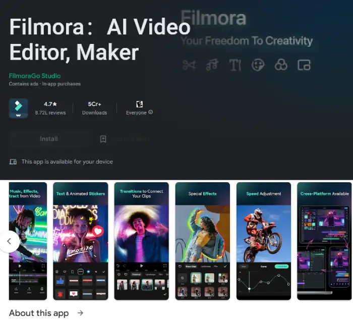 FilmoraGo App - Video Banane Wala App