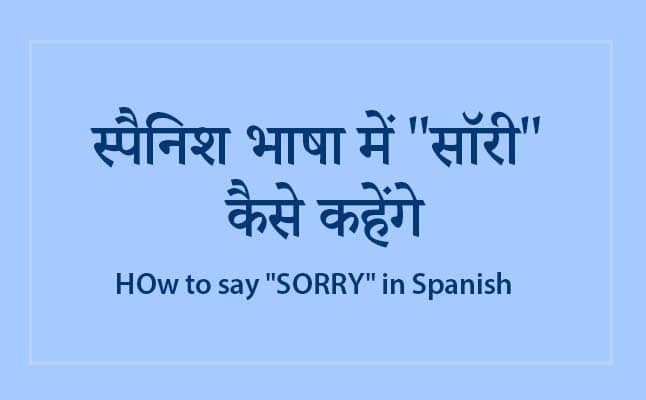 how to say sorry in spanish